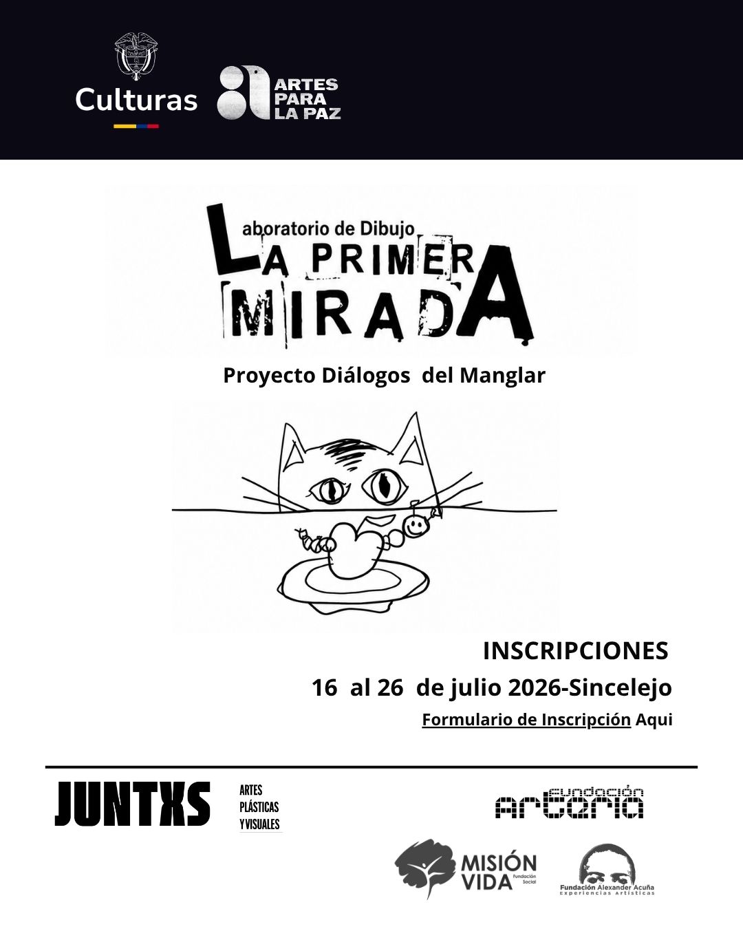 Afiche del Laboratorio de Dibujo La Primera Mirada en Sincelejo, Sucre