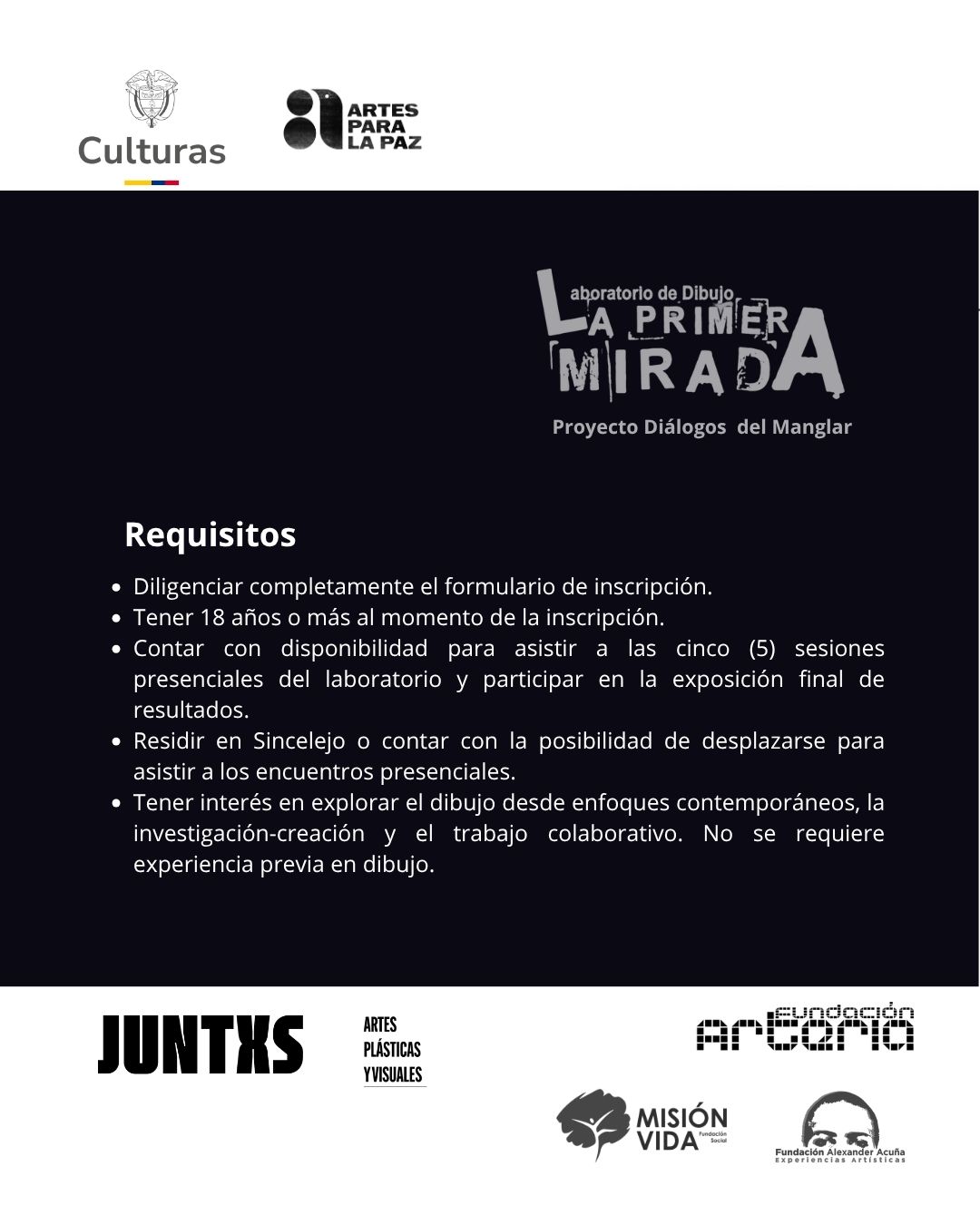 Fechas de inscripción del Laboratorio de Dibujo La Primera Mirada